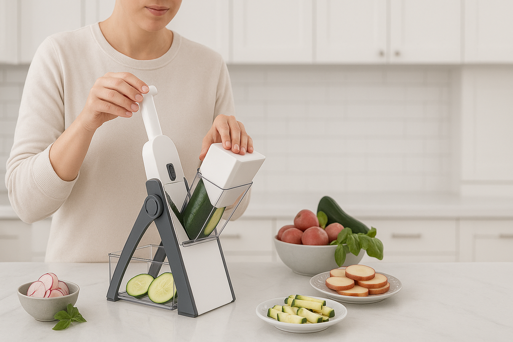 Mandoline Multifonction Sécurisée — Coupe-parfaite
