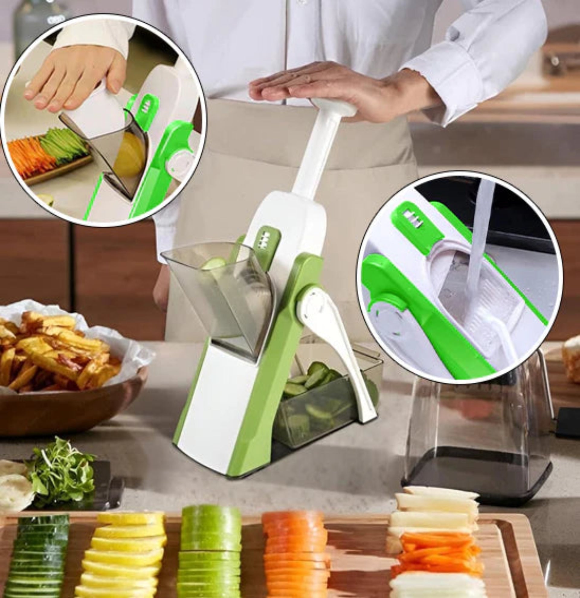 Mandoline Multifonction Sécurisée — Coupe-parfaite