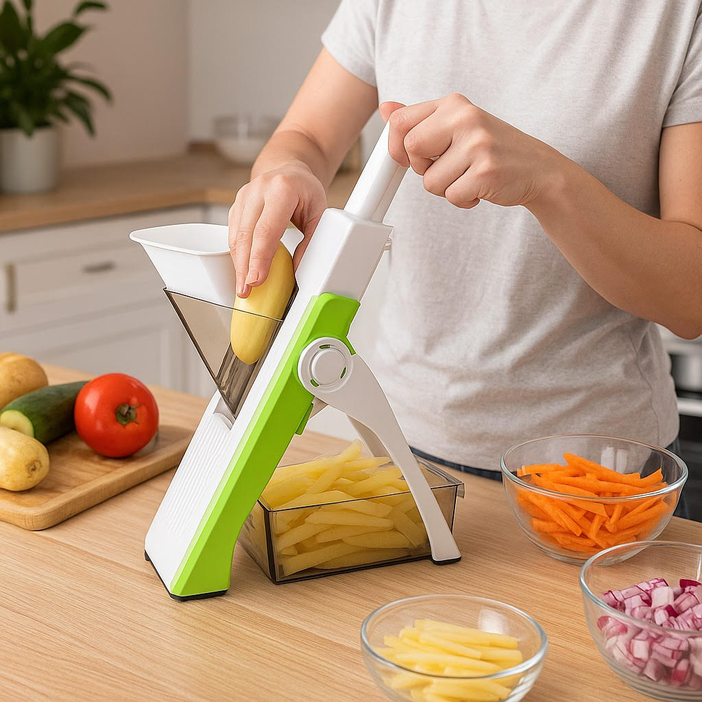 Mandoline Multifonction Sécurisée — Coupe-parfaite